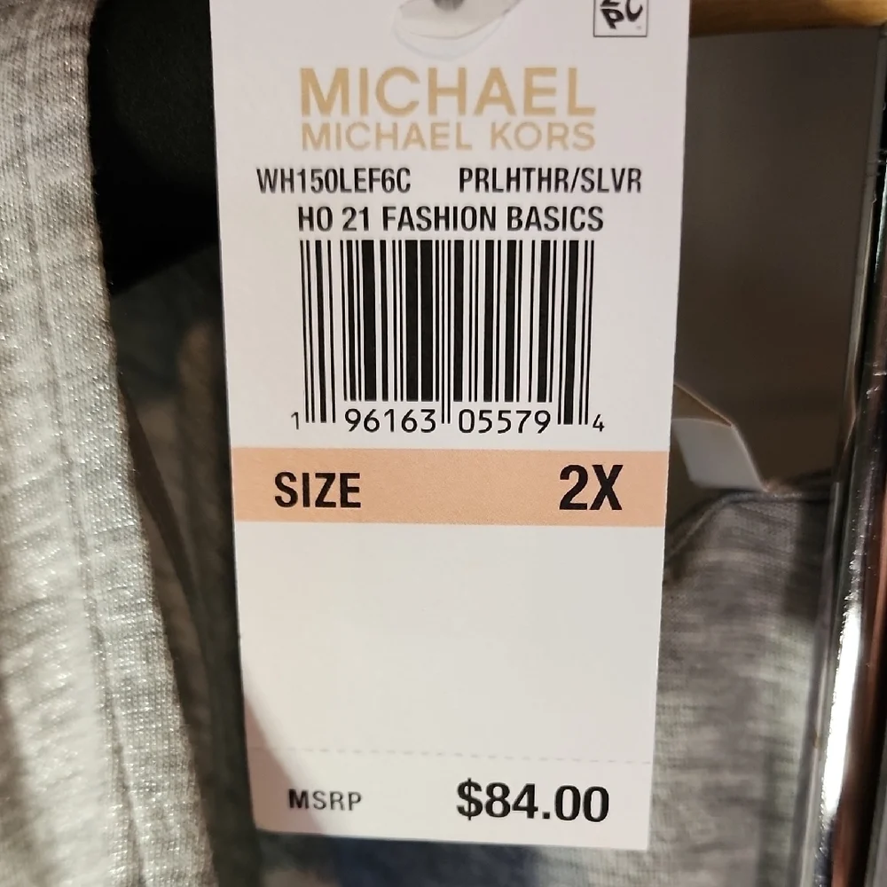 Michael Kors NWT Gray Relaxed Cut Out Short Sleeve Tee